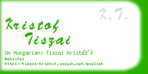 kristof tiszai business card